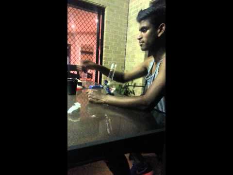 Aboriginal Man Eating Witchery Grubs and Marijuana