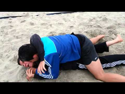 Funny Beach Rugby fight