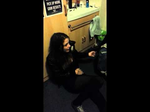 Girl trips on saliva